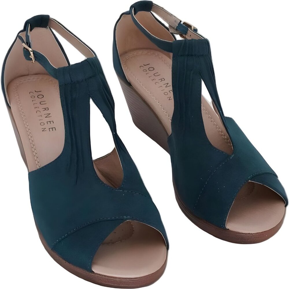 Journee Collection Teal Sandals